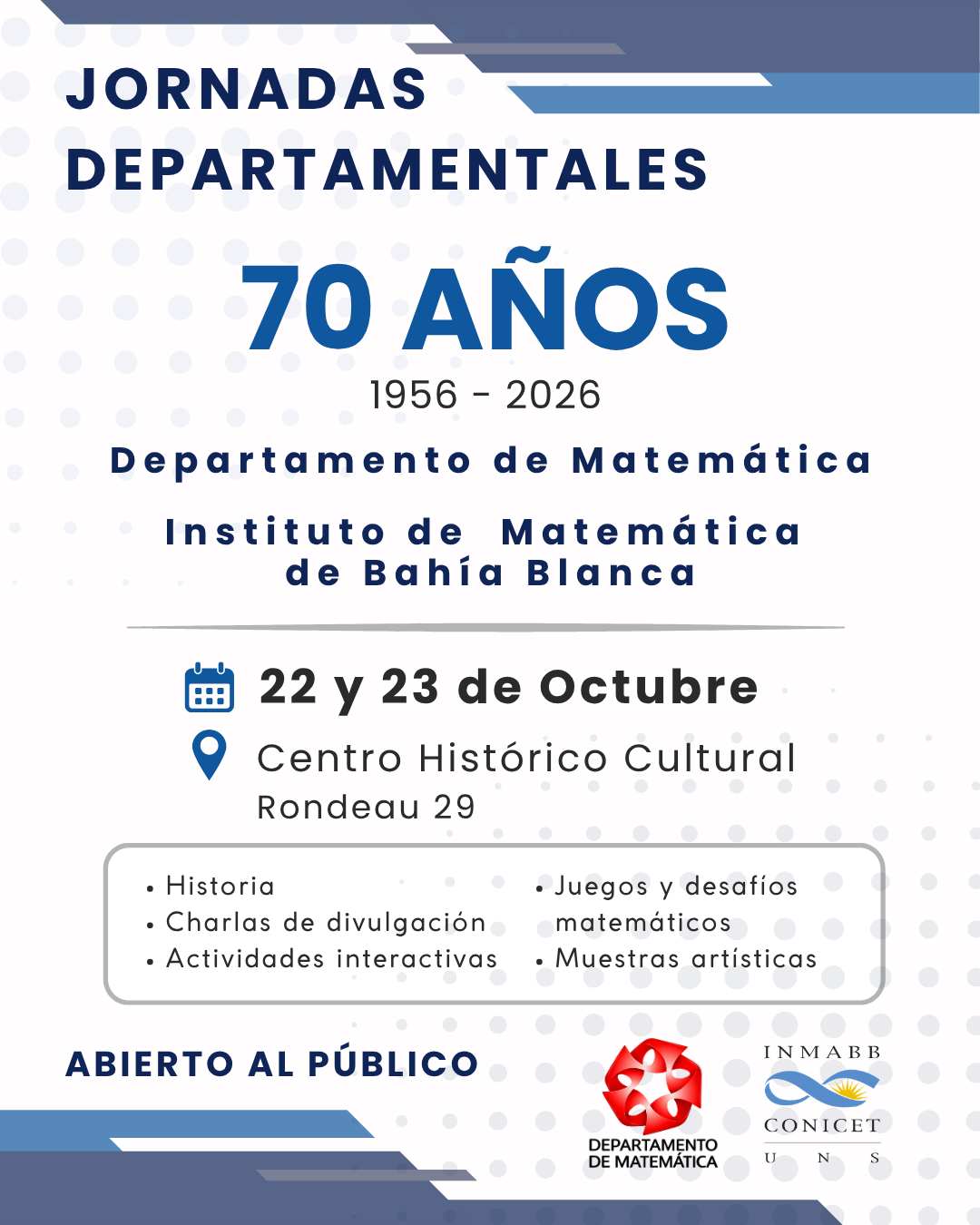 70 Años INMABB y Depto matemática UNS